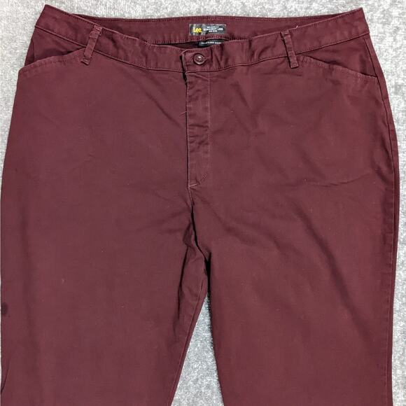 LEE Relaxed Fit Straight Leg‎ Jeans Women Size 18 Inseam 30" Mid-Rise Red - Picture 2 of 10
